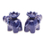 Ceramic incense holders, 'Lotus Elephant in Blue' (pair) - Blue Ceramic Elephant with Lotus Incense Holders (Pair) (image 2d) thumbail