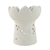 Ceramic oil warmer, 'Fragrant Lotus in White' - Ceramic Natural White Lotus Flower Oil Warmer