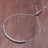 Featured review for Sterling silver beaded bracelet, Morse Code Hope