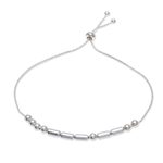 Sterling silver beaded bracelet, 'Morse Code Hope' - Handmade 925 Sterling Silver Morse Code Hope Chain Bracelet