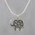 Sterling silver pendant necklace, 'Parade of Elephants' - Handmade 925 Sterling Silver Elephants Pendant Necklace thumbail