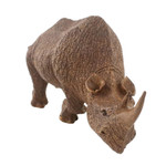 Wood sculpture, 'Strong Rhino' - Hand Carved Raintree Wood Rhino Sculpture from Thailand