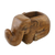Wood card holder, 'Elephant Sits Down' - Hand Carved Raintree Wood Elephant Card Holder Thailand