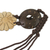 cinturón de cáscara de coco - Cinturón de lazo de cuerda de nailon y cáscara de coco con flores y círculos