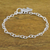 Sterling silver charm bracelet, 'Simple Elephant' - 925 Sterling Silver Handmade Elephant Link Bracelet (image 2b) thumbail