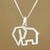 Collar colgante de plata esterlina - Collar con colgante de elefante hecho a mano en plata de ley 925