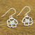 Sterling silver dangle earrings, 'Satin Blooms' - Handmade Floral Satin Blooms Sterling Silver Dangle Earrings (image 2) thumbail