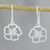 Pendientes colgantes de plata de ley - Pendientes colgantes de plata de ley hechos a mano con flores de satén floral.