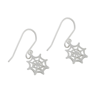 Ohrhänger aus Sterlingsilber - Handgefertigte Spinnennetz-Ohrringe aus Sterlingsilber