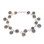 Gold plated jade link bracelet, 'Jade Deluxe' - 18K Gold Plated Jade Link Bracelet with Hook Clasp