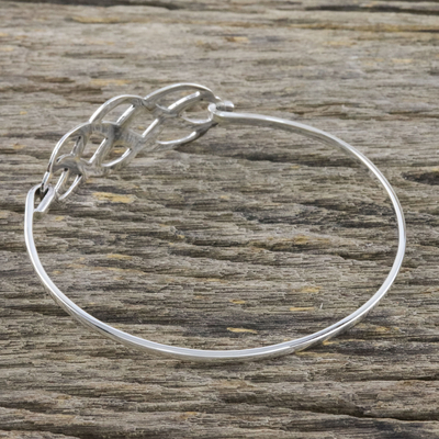 Sterling silver pendant bracelet, 'Infinite Symmetry' - Sterling Silver Linked Infinity Symbol pendant Bracelet