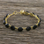 Gold plated onyx bangle bracelet, 'Romantic Fling' - 18k Gold Plated Onyx Bangle Bracelet from Thailand (image 2) thumbail