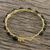 Gold plated onyx bangle bracelet, 'Romantic Fling' - 18k Gold Plated Onyx Bangle Bracelet from Thailand (image 2b) thumbail