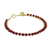 Gold plated quartz bangle bracelet, 'Fall in Love in Red' - Gold Plated Red Quartz Bangle Bracelet from Thailand thumbail