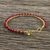 Gold plated quartz bangle bracelet, 'Fall in Love in Red' - Gold Plated Red Quartz Bangle Bracelet from Thailand (image 2b) thumbail