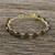 Gold plated smoky quartz bangle bracelet, 'Romantic Fling' - Gold Plated Thai Smoky Quartz Beaded Bangle Bracelet (image 2) thumbail