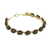 Gold plated smoky quartz bangle bracelet, 'Romantic Fling' - Gold Plated Thai Smoky Quartz Beaded Bangle Bracelet thumbail