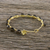 Gold plated smoky quartz bangle bracelet, 'Romantic Fling' - Gold Plated Thai Smoky Quartz Beaded Bangle Bracelet (image 2b) thumbail