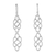 Sterling silver dangle earrings, 'Metallic Lace' - 925 Sterling Silver Long Dangle Earrings with Hook Ear Wires (image 2a) thumbail