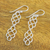 Sterling silver dangle earrings, 'Metallic Lace' - 925 Sterling Silver Long Dangle Earrings with Hook Ear Wires (image 2b) thumbail