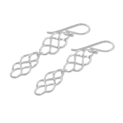 Ohrhänger aus Sterlingsilber - lange Ohrhänger aus 925er-Sterlingsilber mit Hakenohrhaken