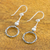Sterling silver dangle earrings, 'Mesmerizing Circles' - 925 Sterling Silver Dangle Circle Earrings of Thailand