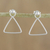 Pendientes colgantes de plata de ley - Pendientes de marco de triángulo de plata de ley 925 de Tailandia