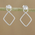 Pendientes colgantes de plata de ley - pendientes con montura en forma de diamante en plata de ley 925