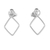Ohrhänger aus Sterlingsilber, „Eleganter Diamant“ – 925er Sterlingsilber-Ohrringe mit rautenförmigem Rahmen