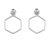 Sterling silver dangle earrings, 'Elegant Hexagon' - 925 Sterling Silver Hexagon Shaped Frame Earrings (image 2a) thumbail