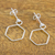 Sterling silver dangle earrings, 'Elegant Hexagon' - 925 Sterling Silver Hexagon Shaped Frame Earrings (image 2b) thumbail