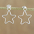 Pendientes colgantes de plata de ley - Pendientes de marco en forma de estrella de plata de ley 925