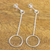Sterling silver dangle earrings, 'Silver Pendulum' - 925 Sterling Silver Pendulum Post Earrings from Thailand
