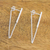 Sterling silver bar and chain hoop earrings, 'Juxtapose' - Sterling Silver Bar and Chain Hoop Earrings (image 2b) thumbail