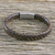 Men's leather wristband bracelet, 'Interlace in Dark Brown' - Men's Leather Braided Wristband Bracelet from Thailand