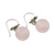 Rose quartz dangle earrings, 'Lunar Florescence' - Hand Crafted Rose Quartz Dangle Earrings with Brass Flower (image 2c) thumbail