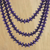 Wood strand necklace, 'Island Allure in Purple' - Purple Wood Beaded Strand Necklace from Thailand (image 2b) thumbail