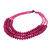 Wood beaded strand necklace, 'Island Allure in Ruby' - Red Wood Beaded Strand Necklace from Thailand (image 2d) thumbail
