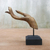 Wood sculpture, 'A Hand to Hold in Gold Accent' - Brown and Gold Hand Carved Acacia Wood Hand Sculpture (image 2b) thumbail