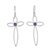 Amethyst dangle earrings, 'Sublime Crosses' - Cross-Shaped Amethyst Dangle Earrings from Thailand thumbail