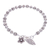 Charm-Armband aus silbernen Perlen - Thailändisches, florales Charm-Armband aus 950er Silber der Bergvölker mit Perlen