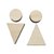 Wood restroom signs, 'Abstract Pictogram' (pair) - Set of 2 Abstract Men and Women Wood Restroom Signs