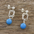 Magnesite dangle earrings, 'Oceanic Reflections' - Magnesite and Sterling Silver Beaded Dangle Earrings