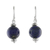 Lapis lazuli dangle earrings, 'Karen Mystery' - Thai Lapis Lazuli Dangle Earrings with Karen Silver Accents