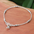 Silver beaded charm bracelet, 'Undying Faith' - Karen Silver Cross Charm Bracelet Handcrafted in Thailand (image 2) thumbail