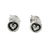 Sterling silver stud earrings, 'Little Heart' - Sterling Silver Circle Frame Petite Heart Stud Earrings thumbail