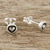 Sterling silver stud earrings, 'Little Heart' - Sterling Silver Circle Frame Petite Heart Stud Earrings (image 2b) thumbail