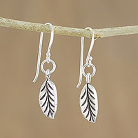 Sterling silver dangle earrings, 'Nature's Path'