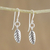Sterling silver dangle earrings, 'Nature's Path' - Sterling Silver Leaf Dangle Earrings from Thailand (image 2) thumbail