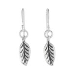 Sterling silver dangle earrings, 'Nature's Path' - Sterling Silver Leaf Dangle Earrings from Thailand